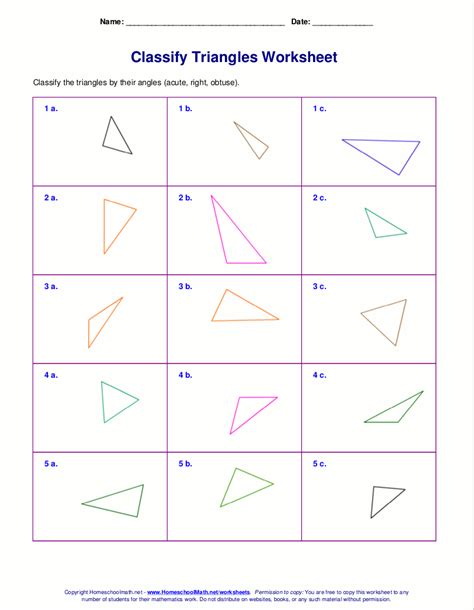 Worksheets For Classifying Triangles By Sides Angles Or Both