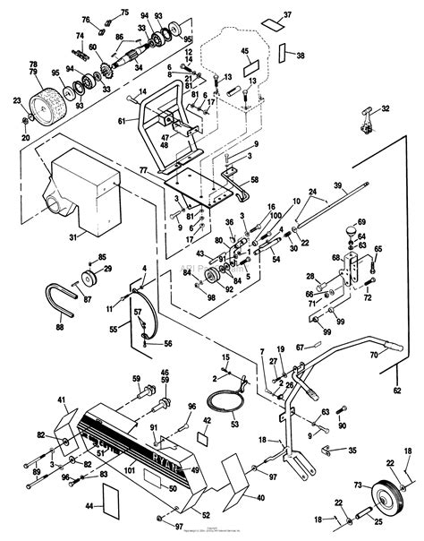 bunton bobcat ryan    jr sodcutter  parts diagram  drive assembly