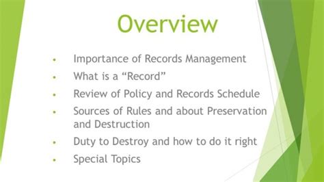 record retention presentation office of audit and compliance services
