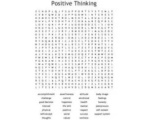 Positive Thinking Word Search Wordmint