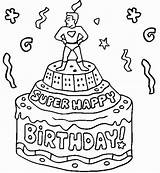 Coloring Birthday Happy Pages Dad Uncle Cake Card Colour Printable Cards Boys Grandpa Cakes Drawing Kid Birthdaycakeideas sketch template
