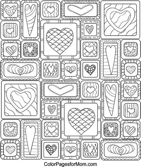 coloring page  hearts  squares