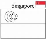 Singapore Flag Coloring Color Geography Printout sketch template
