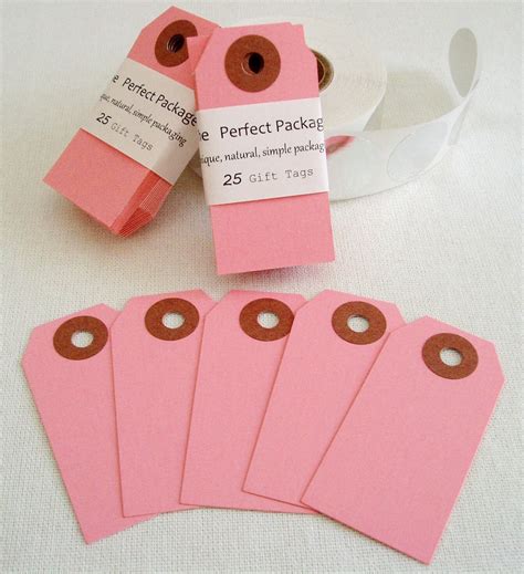 pink gift tags hang tags pink party decor mini tags colored