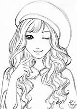 Girl Drawings Coloring Pages Girls Drawing Fashion Book Sketches sketch template