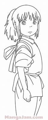Chihiro Spirited Ghibli Ogino Mangajam Haku Viagem Colorear Advices Lovable Desenho Enregistrée sketch template