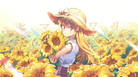 Tuyển Tập Bộ Hình Nền Anime Hoa Hướng Dương Siêu Cute Cho