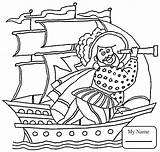 Columbus Christopher Ships Coloring Pages Getcolorings Getdrawings sketch template