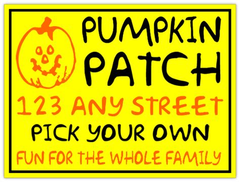 pick   pumpkin sign pumpkin patch signs