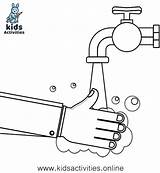 Hand Washing Coloring Kids Pages sketch template