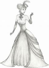 Victorian Drawing Lady Dress Sketch Coloring Pages Sketches Woman Draw Neo Dresses Ball People Ladies Gowns Drawings Paintingvalley Deviantart Women sketch template