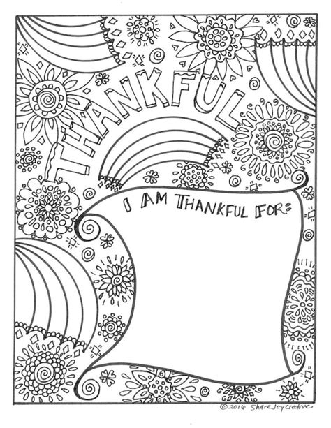 thankful   thankful  coloring page