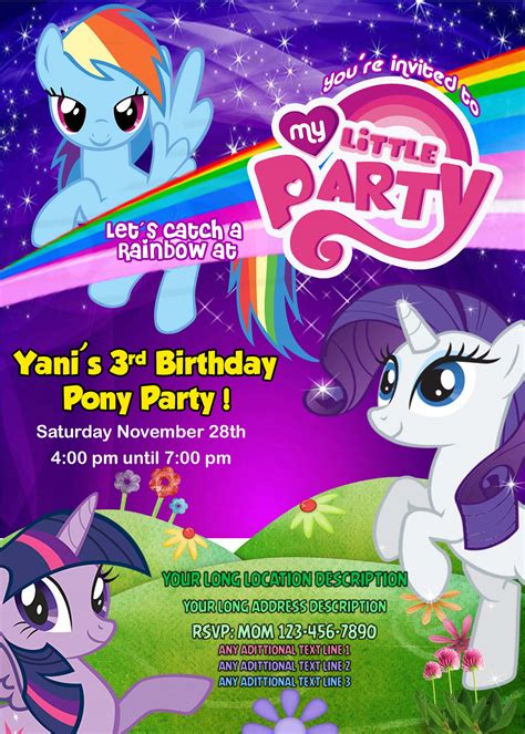 pony birthday party invitation  lovely invite