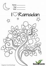 Ramadan Chart Fasting Kids Children Activities Nanima Pages Za Good Coloring Eid Islam Color Deeds Colour Countdown Calender Islamic Crafts sketch template