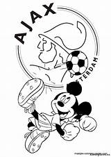 Kleurplaat Ajax Kleurplaten Mouse Mickey Voetbal Eredivisie Futebol Voetbalclub sketch template