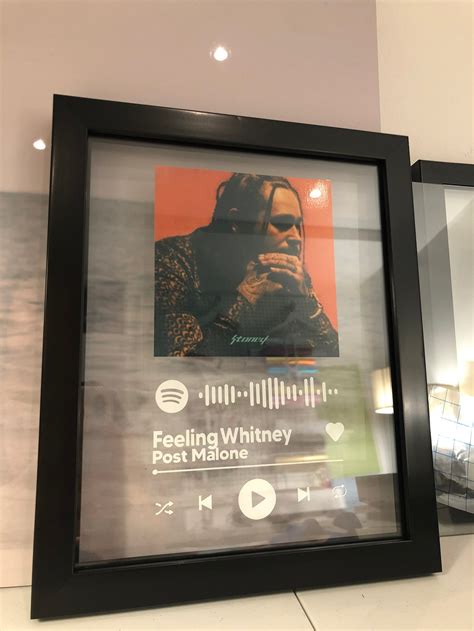 Custom Spotify Glass Frame Art Spotify Song Poster Custom