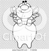 Tooth Fairy Sitting Male Outlined Coloring Clipart Vector Cartoon Cory Thoman sketch template