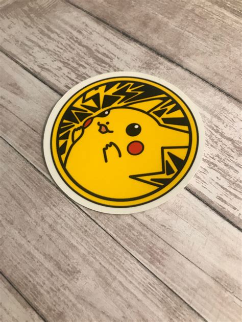 pikachu pokemon sticker pikachu vinyl sticker pikachu decal etsy