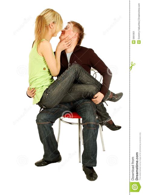 Pretty Girl Sits On Guy S Knees Stock Image Image Of