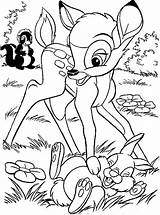 Coloring Pages Bambi Disney Kids Animal Friends Printable Flower Adult Kleurplaat Gif sketch template