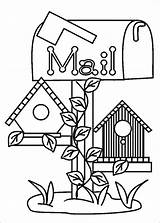Coloring Pages Mail Box House Bird Color Getdrawings Getcolorings Under Cardboard Drawing Comments Colorings sketch template