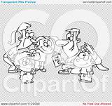 Football Clipart Huddling Outlined Going Play Book Family Over Royalty Vector Cartoon Toonaday sketch template
