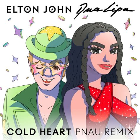 elton john  dua lipa cold heart pnau remix album cover poster