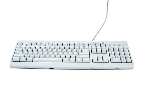 classic white pc keyboard stock image image  office