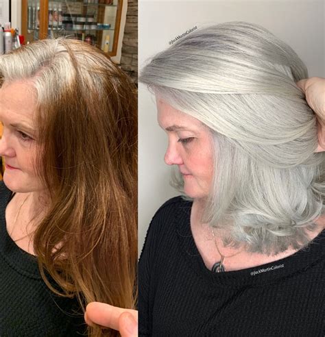 colorist jack martin breaks down a gray hair color transformation allure
