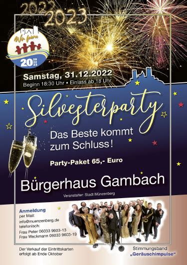 Ticketverlosung Für Silvesterparty In Gambach Stadt Münzenberg