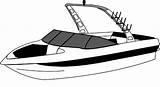 Boat Ski Clipart Jet Colouring Pages Tower Boats Boating Covers Facing Tournament Mounted Rear Line Style Forward Trending Days Last sketch template