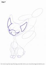 Draw Glameow Step Pokemon Drawing Nose Ears Lips Eyes sketch template