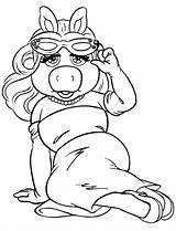 Piggy Miss Muppets Coloring Pages Muppet Printable Kermit Frog Show Disney Disneyclips Ideen Malvorlagen Posing sketch template