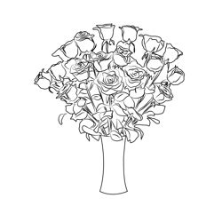 rose flower bouquet coloring pages  kids  rose flower