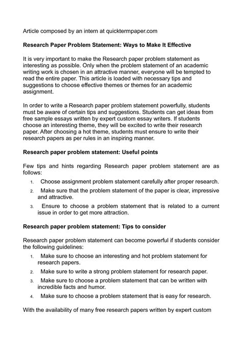 research problem statement examples