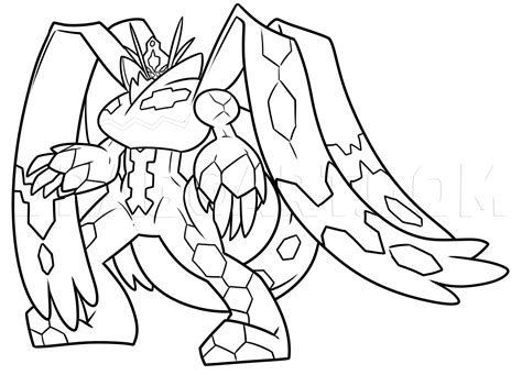 draw zygarde complete form step  step drawing guide  dawn