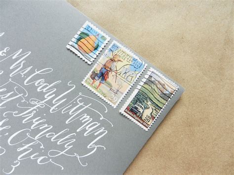 vintage stamp collages  envelopes  postmans knock