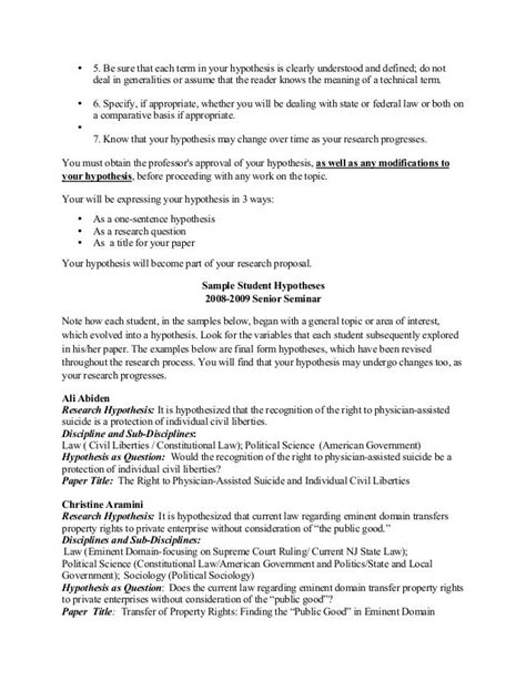 sample   research paper hypothesis step  hypothesis statement