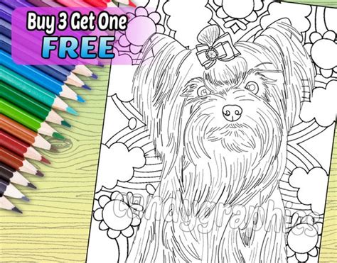 printable coloring pages  yorkies