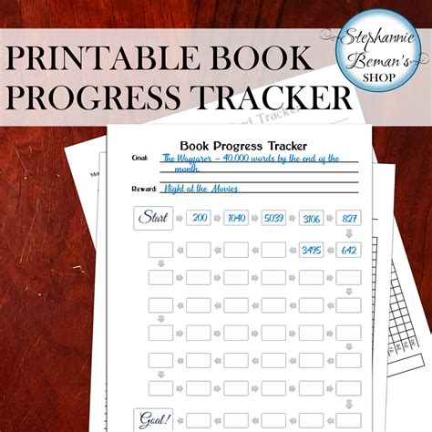 Printable Monthly Writing Tracker Bundle Book Progress Word Etsy