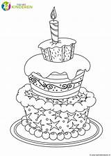 Taart Kleurplaten Taarten Verjaardag Kaarsen Tort Urodzinowy Kolorowanka Digi sketch template