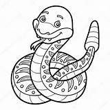 Snake Coloring Rattlesnake Pages Book Vector Stock Cartoon Drawing Illustration Ksenya Savva Depositphotos Getdrawings Color Rattle Getcolorings sketch template