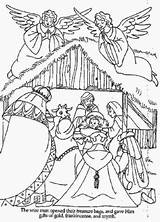 Nativity Coloring Pages Printable Characters Wise Men sketch template