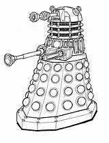 Dalek Lineart sketch template