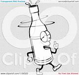 Wine Drunk Bottle Outlined Coloring Clipart Cartoon Vector Cory Thoman sketch template