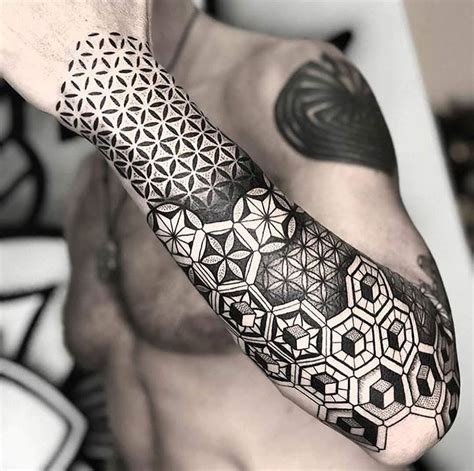 cool tattoo  sleeve geometric references fashion info
