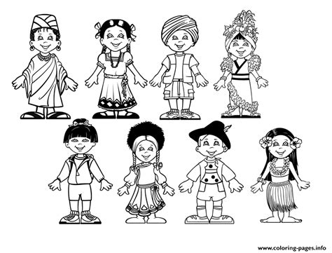 diversity kids    world multicultural kids coloring page