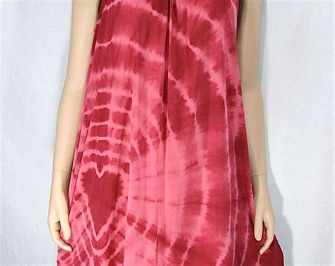 Tie Dye Nightgown Medium Red Heart Valentine Lingerie Upcycled Vintage