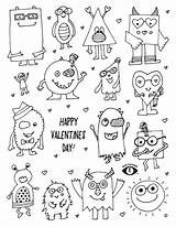 Valentines Coloring Printable Kids Pages Valentine Funny Happy Eye Crafts Monsters Wear Power Click Patches Right Doodle Save Choose Board sketch template