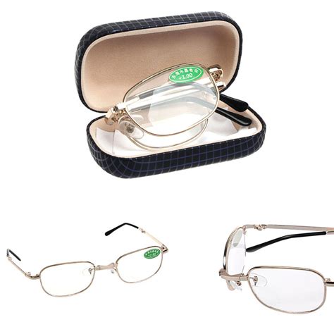 1 pc mini foldable metal full frame reading glasses case eyeglass with